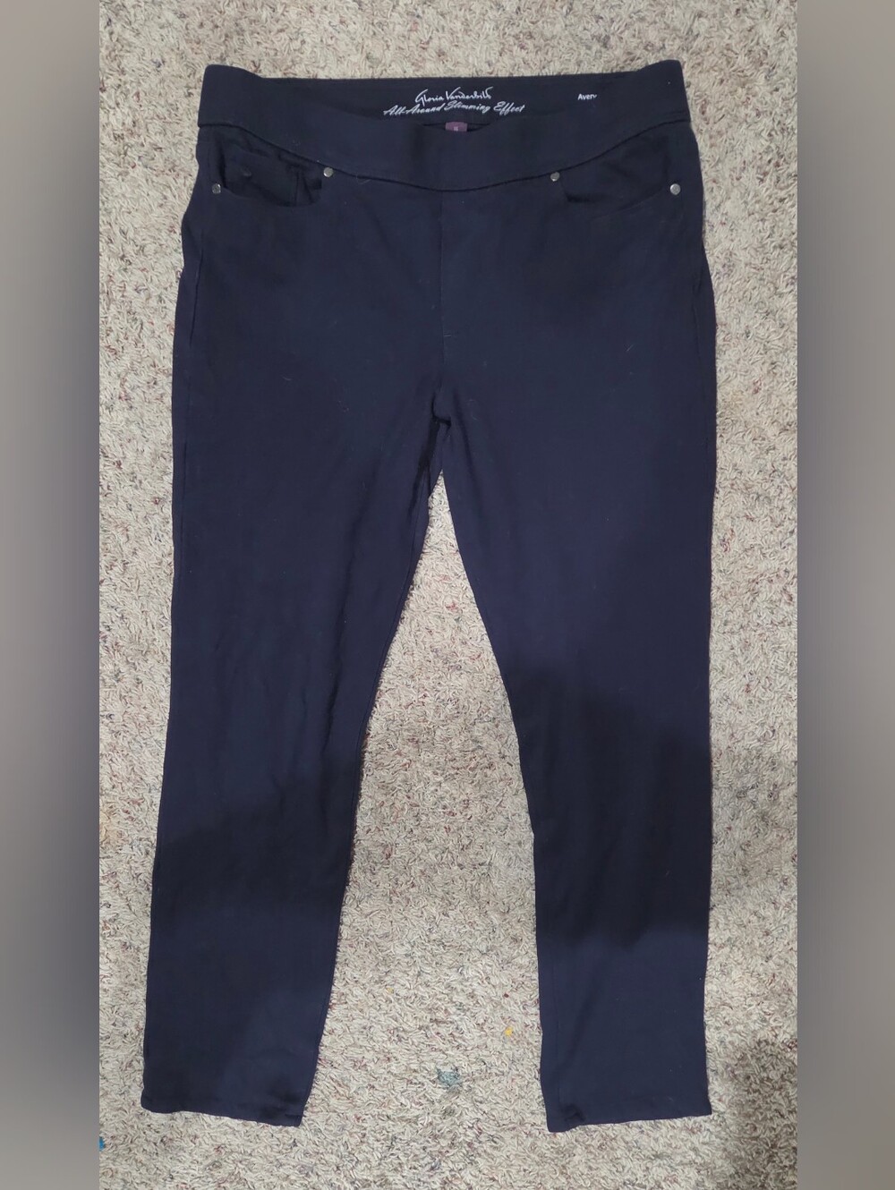 Gloria Vanderbilt Dark Navy Skinny Ponte Pull-On Dress Pants